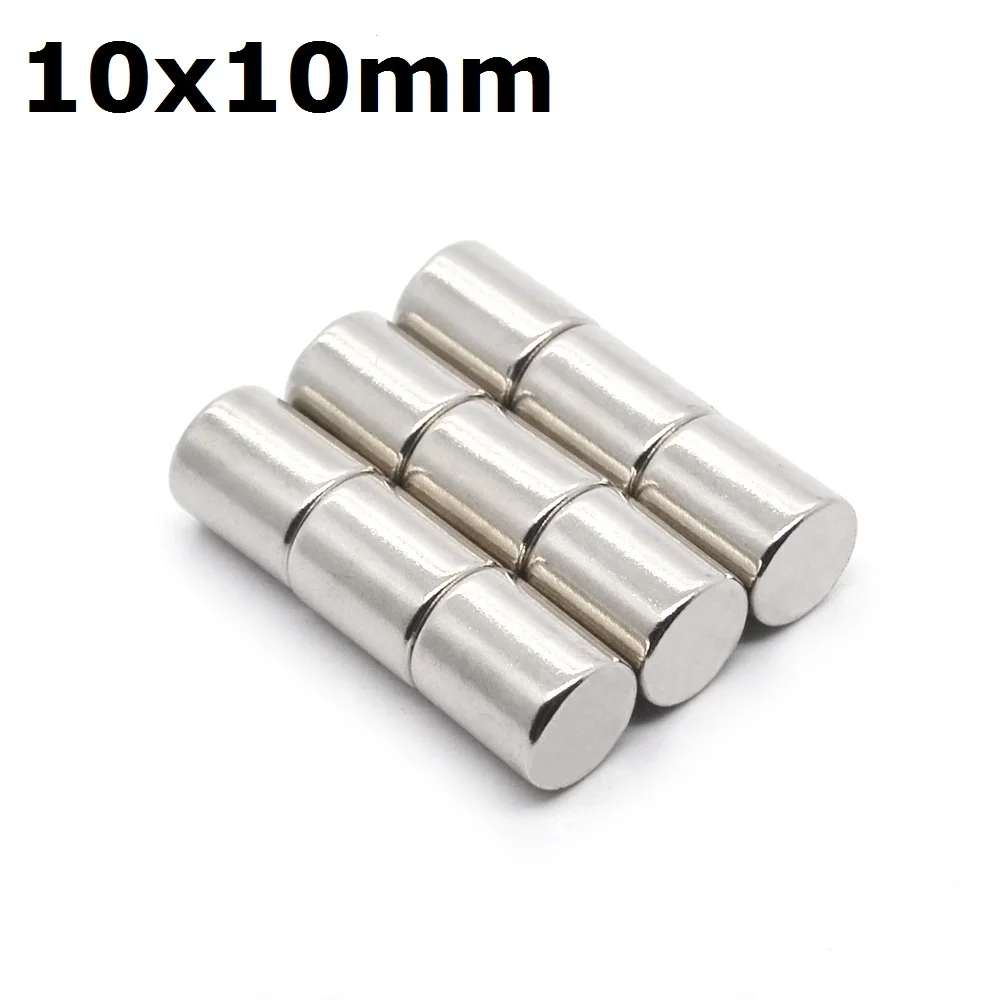 1/5/10/20/50/100 Pcs 10x10 Neodymium Magnet 10mm x 10mm N35 NdFeB Round Super Powerful Strong Permanent Magnetic imanes Disc