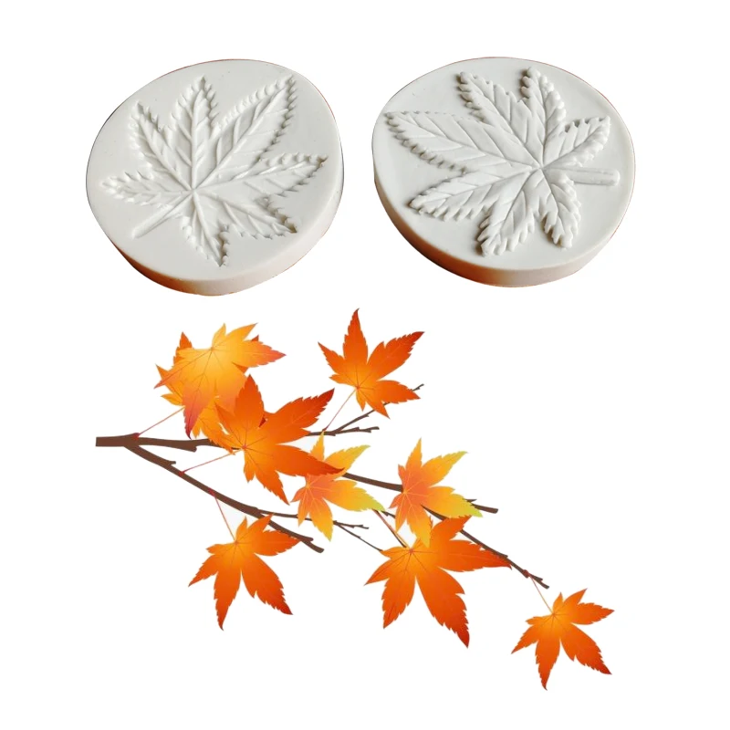 Maple Leaf Veiner Silicone Mold Chocolate Fondant Gumpaste Sugar Clay Flower Cake Decorating Moulds DIY M2106