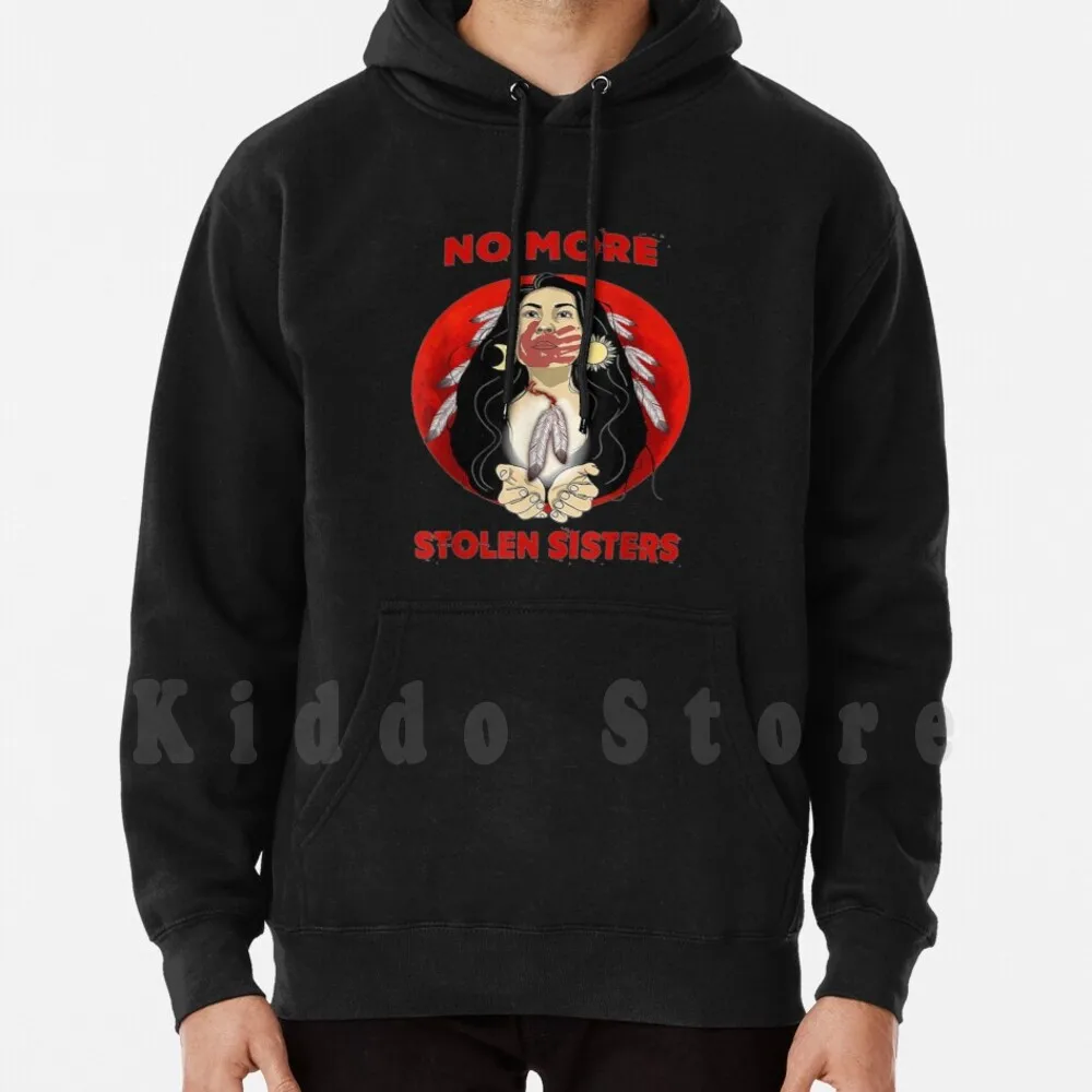 Sudadera con capucha No More Stolen Sisters de manga larga, diseño indígena MiMw, para mujeres nativas, No More Stolen Sisters, aborigen
