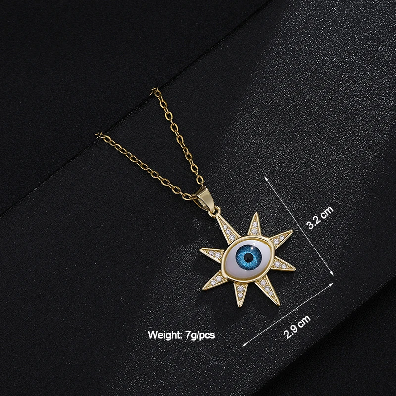 Turkish Lucky Evil Eye necklace Women 8 Style Blue Eyes Female Charm Fashion Enamel Stainless Steel Chain necklace Jewelry Gift