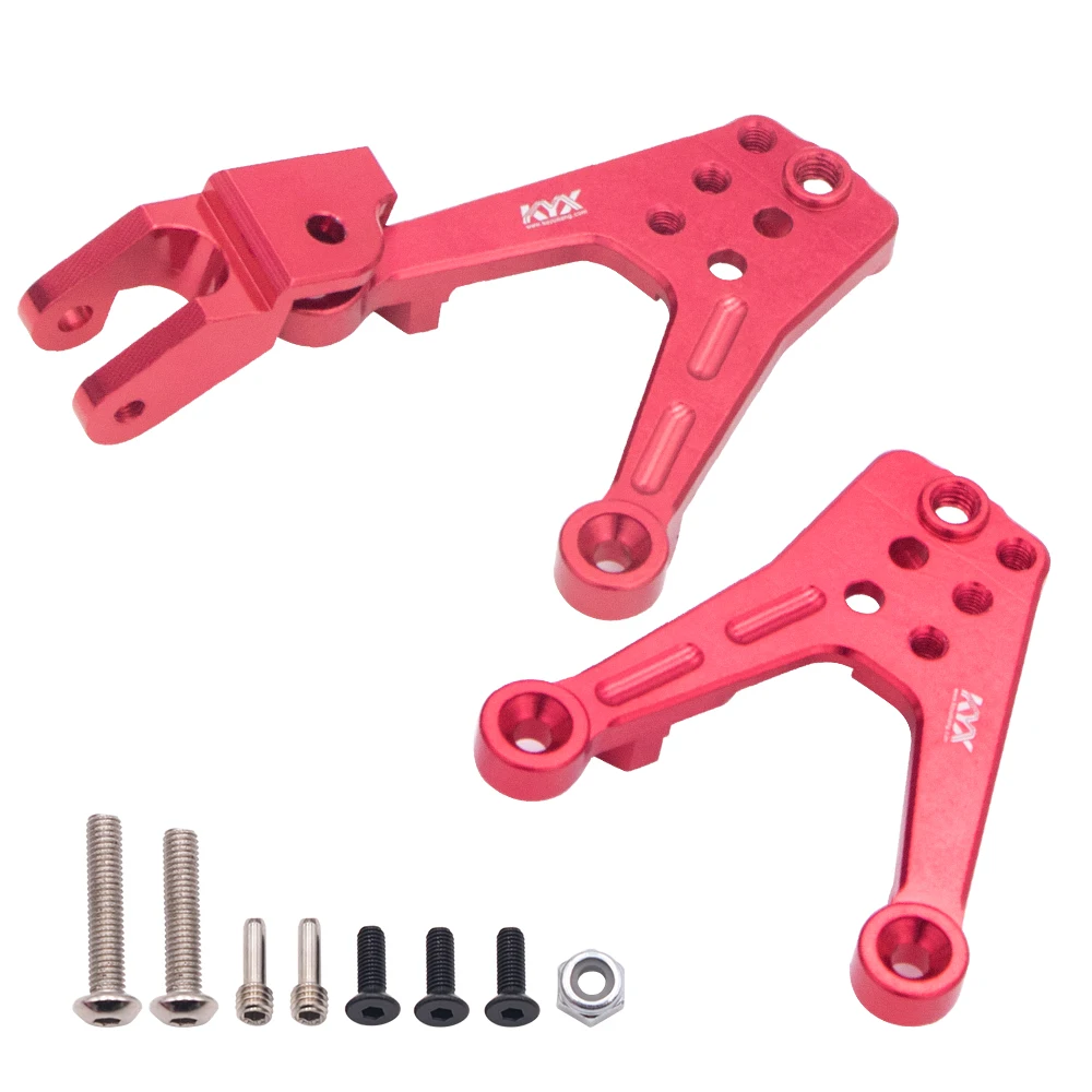 KYX Racing aluminiowy przedni tylny wspornik zawieszenia Shock Towers regulowane ulepszenia do 1/10 gąsienica RC oś samochodu SCX10 II 90046