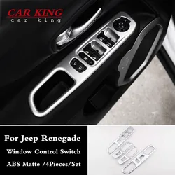For Jeep Renegade 2015-2017 2018 2019 ABS Matte Car Window Switch Armrest Cover Frame Panel Interior Door Arm Rest Handhold Trim
