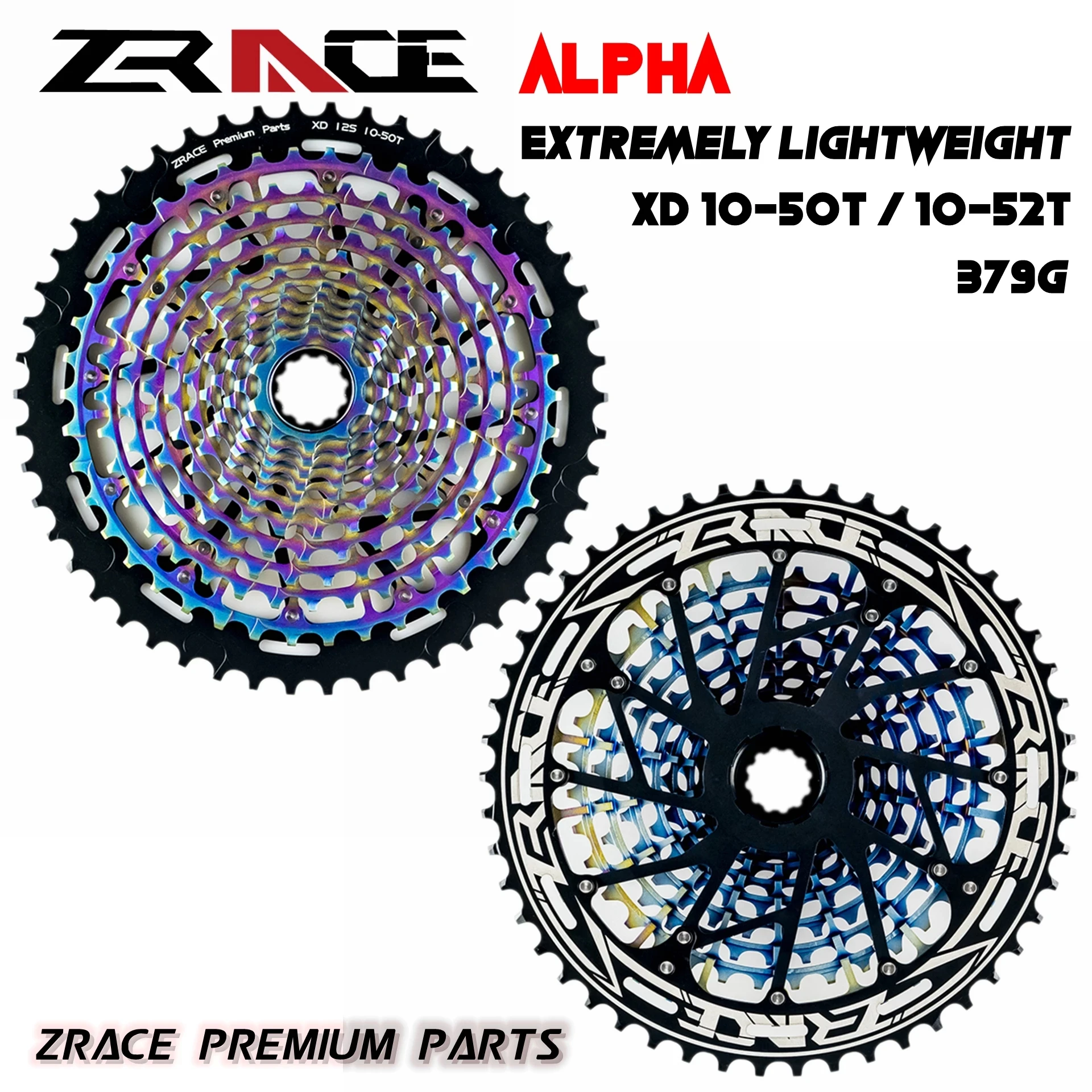 2024 ZRACE ALPHA EX 12s XD Cassette 12Speed MTB bike freewheel 10-50/52T Rainbow,compatible XD freehub,XX1 X01 GX Eagle ZR-XD EX