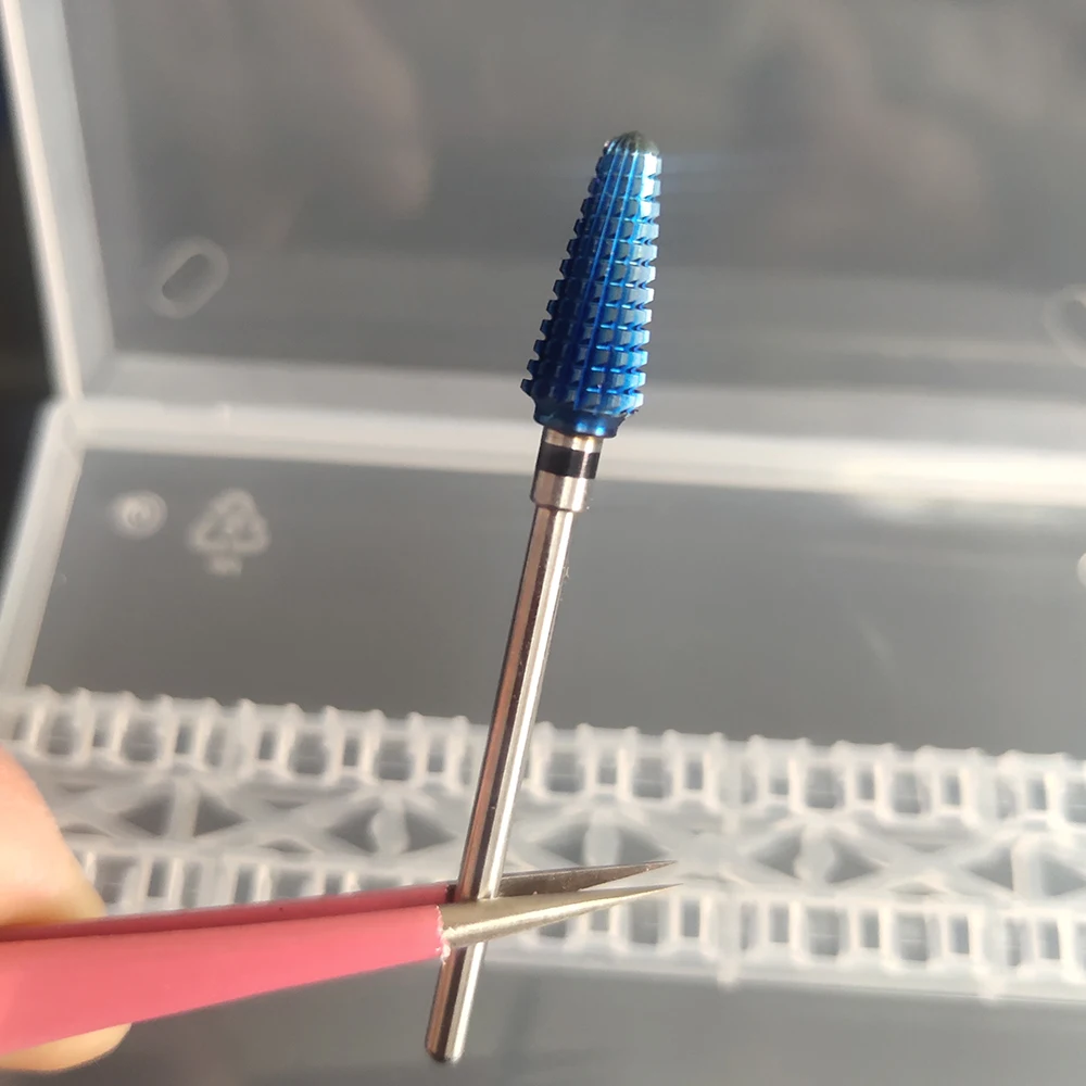 Easy Nail Blue Carbide Nail Drill Bits 3/32 "Tornado Carbide Bit Milling Cutters untuk Manicure Pedicure Alat Aksesori Kuku