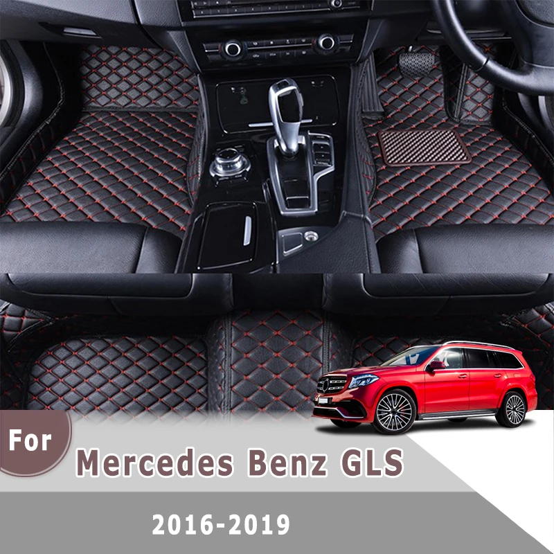 

Автомобильные коврики RHD для Mercedes Benz GLS 2019, 2018, 2017, 2016, ковер, аксессуары для интерьера автомобиля, кожаные накладки для ног