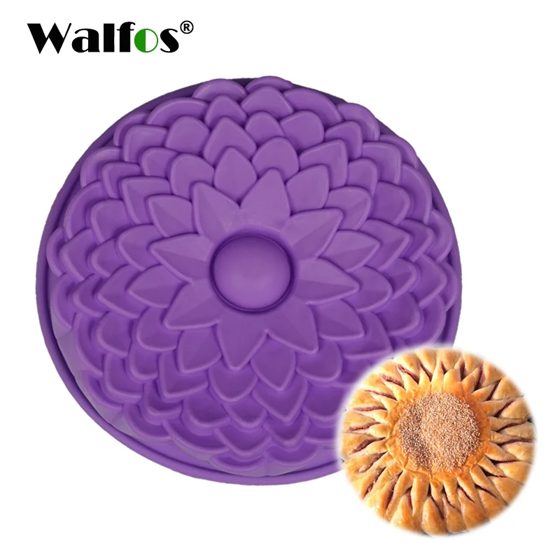 

Walfos Big Size Flower Cake Mold Silicone Daisy Flower Bread Pan Chiffon Cake Mold Sunflower Bakery Pastry Bread Baking Mould