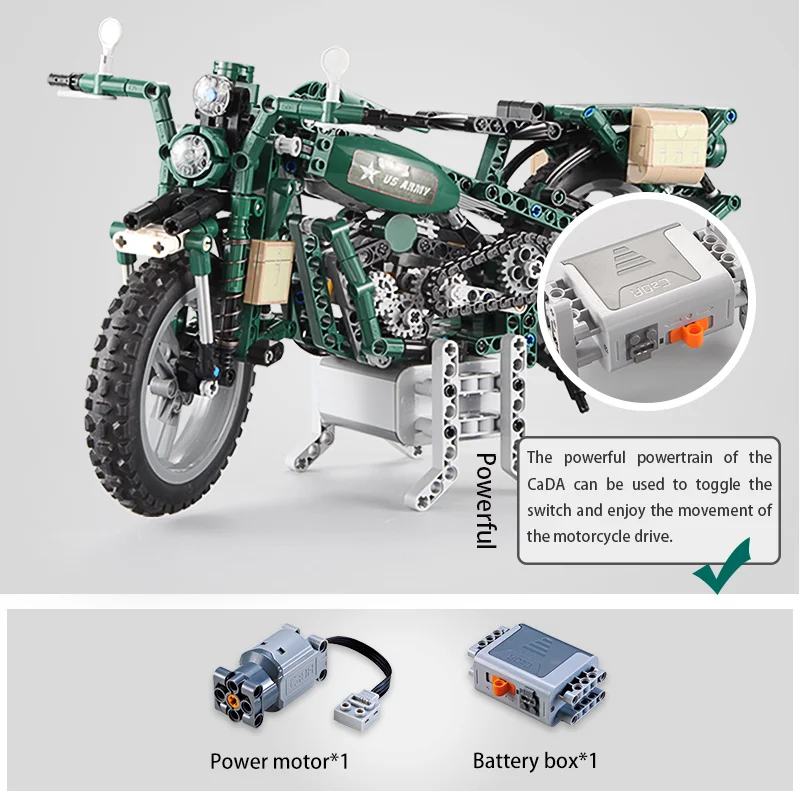 Cada 550PCS City Series motocicletta elettronica a due ruote modello fai da te blocchi di costruzione giocattoli in mattoni per bambini