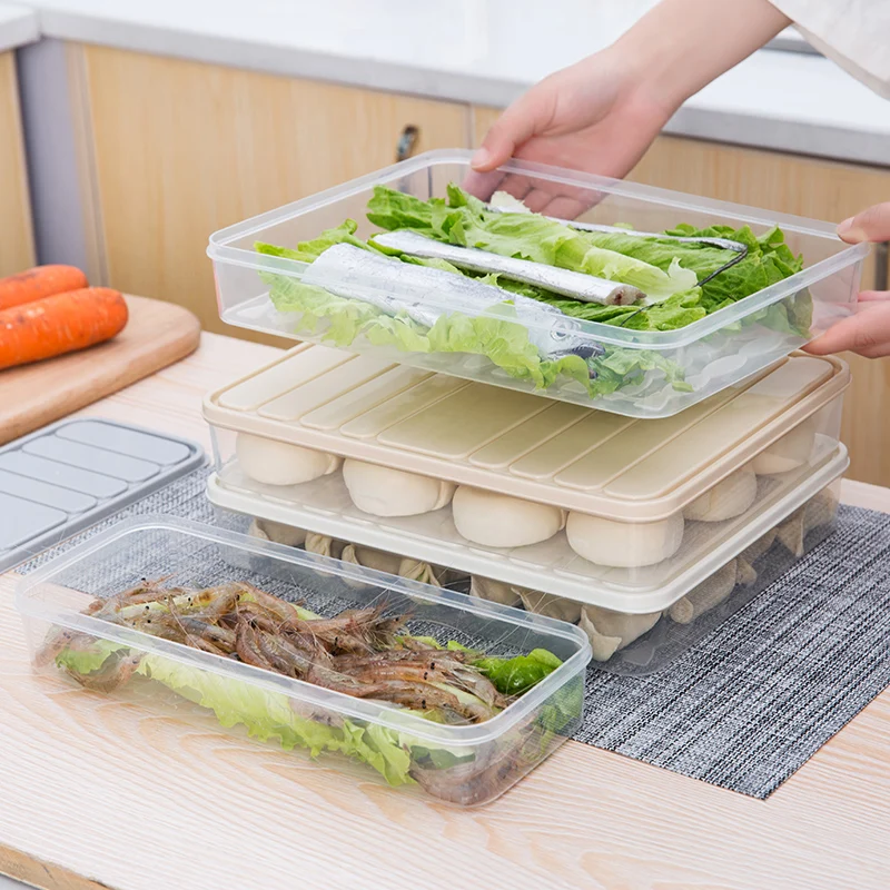 Kitchen dumpling tray household quick frozen dumpling box refrigerator fresh keeping box food freezing box storage box