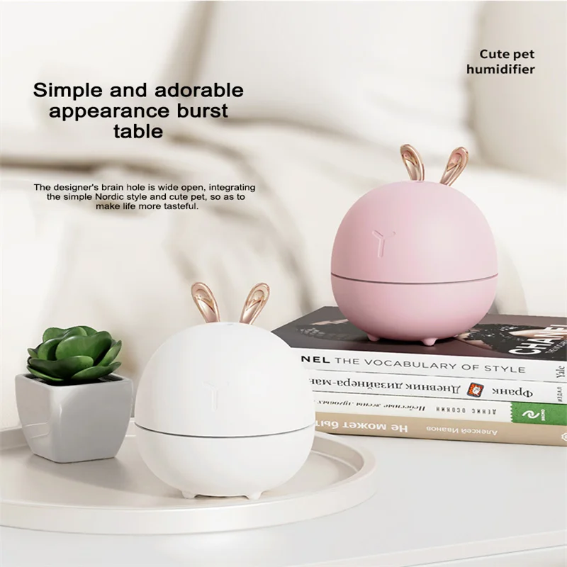 Humidificateur d'air USB lapin, Animal de dessin animé créatif, mignon, Animal de compagnie, bureau, aromathérapie, petit humidificateur de brume pour maison et voiture