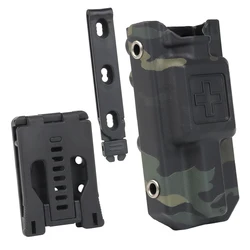 Tactical Tourniquet Strap Pouch EDC Case First Aid Kit Pouch Fast Hemostasis Holder Box with K Sheath Waist Belt Clip