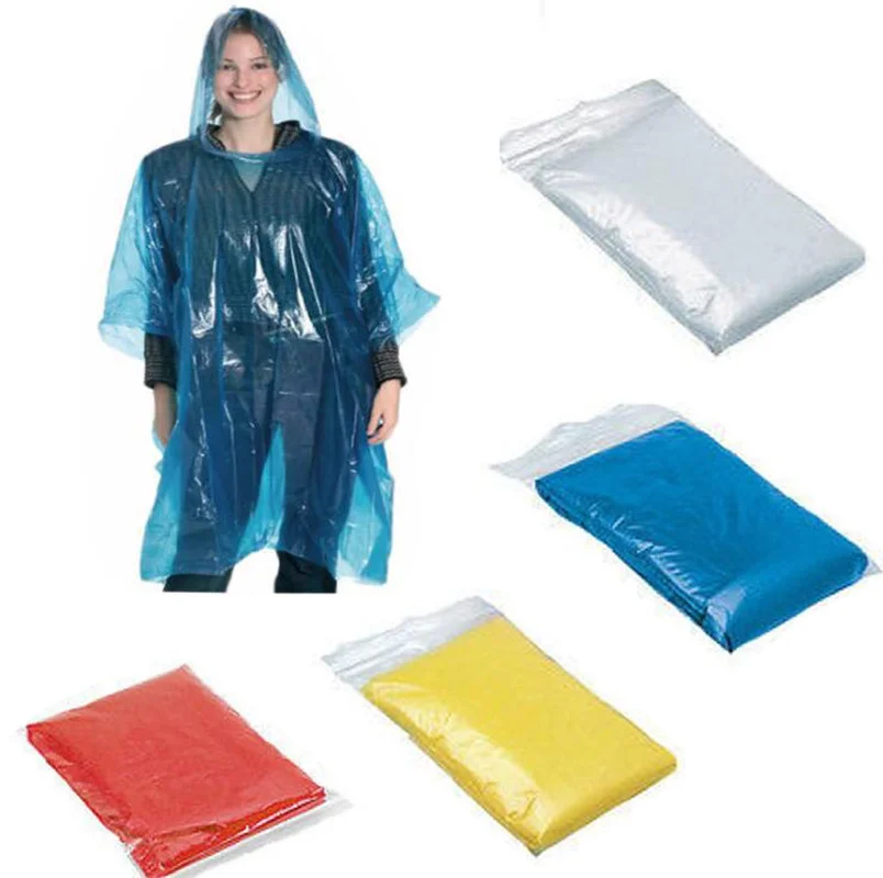 1PC Motorcycle Raincoat Disposable Adult Emergency Waterproof Rain Travel Hiking Camping Hood Impermeable Raincoat Rain Suit