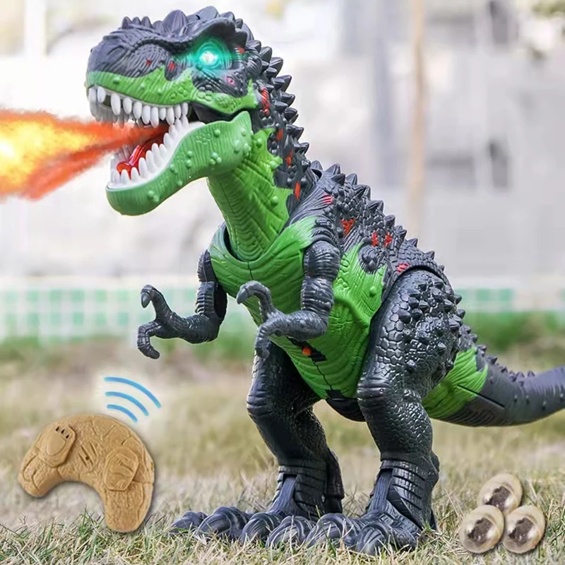 Large Spray Dinosaurs Tyrannosaurus RC Animal With Light Sound Robot Electronic Walking Model Children toys for Kid Gift XMAS