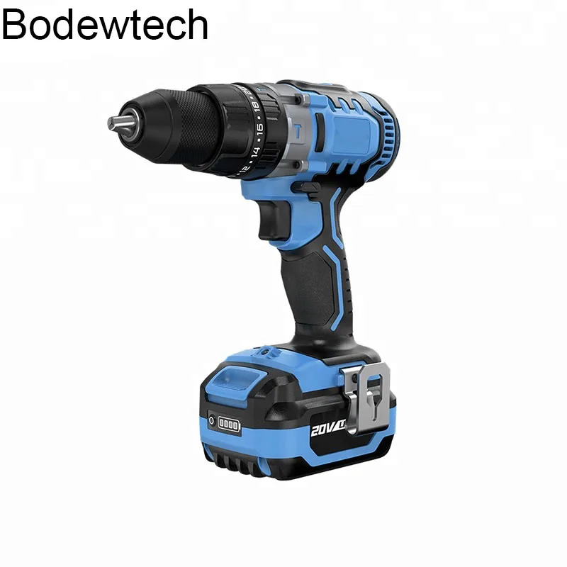 Bodewtech BT372 Electric Screwdriver Cordless Hammer Drill  20-Volt DC Lithium-Ion Battery 1/2-Inch 2-Speed