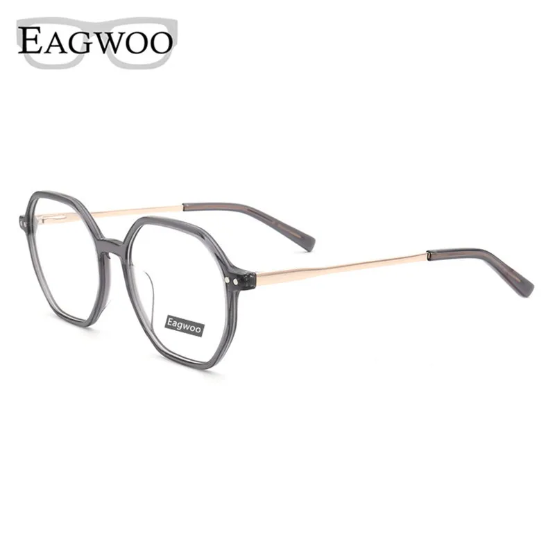 Magnet Eyeglasses Hexagon Full Rim Optical Frame With Sunglasses Clip Small To Medium Size Face Suitable Desighed Glasses 0090