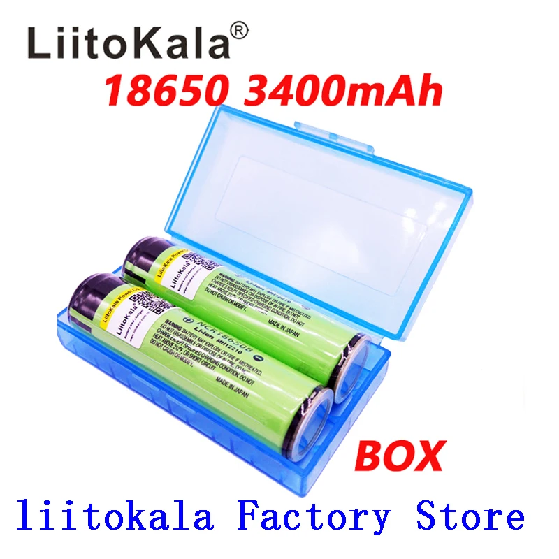 Liitokala 2 sztuk oryginalny 18650 3400mah chronione baterii 3.7V litowo-jonowy akumulator