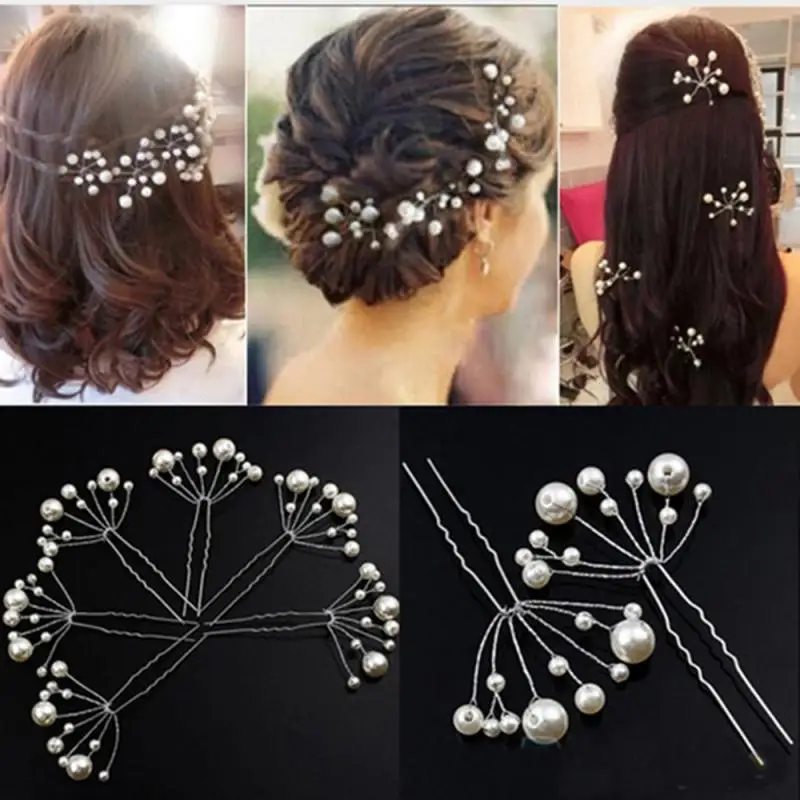 Bride Wedding Hair Accessories Pearl Floral Crown Bride Garland Hairband Floral Hair Leaf Vine Pearl Headpiece Hair Ornament