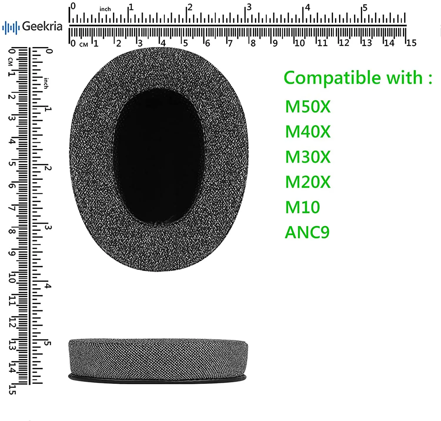 편안한 리넨 교체 이어 패드, 오디오 테크니카 ATH-M50XBT ATH-M50X M40X M30X M20X M10X ATH-ANC9 헤드폰 이어패드