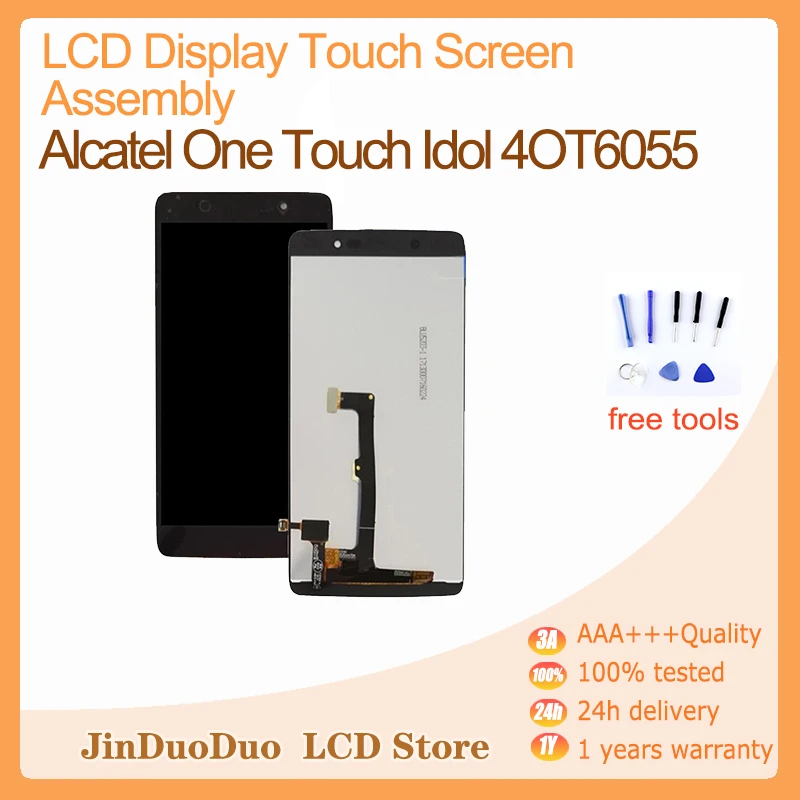 

Phone Lcds For Alcatel One Touch Idol 4 OT6055 OT 6055 LCD Display Touch Screen Panel Digitizer Combo Assembly Replacement