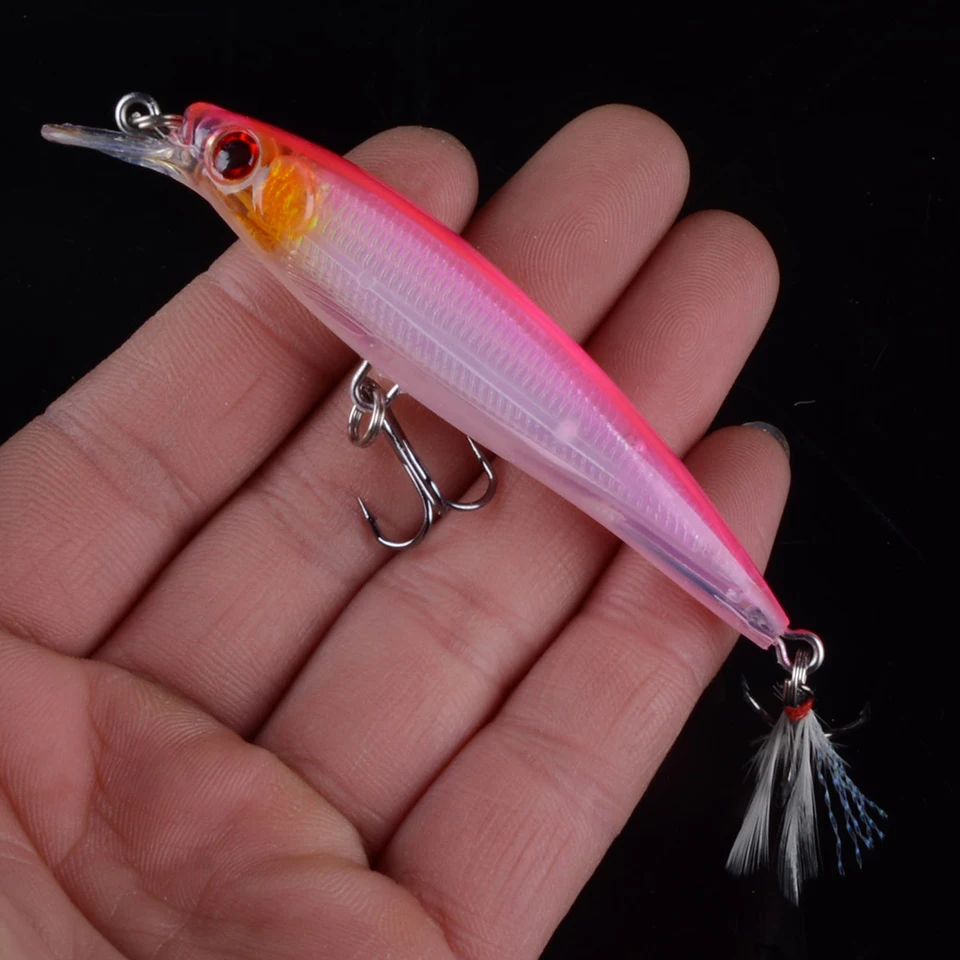 Fishing Lure Minnow Wobblers Pencils Hard Bait with Feather Hooks Fishing Tackle 7G 9CM Isca Artificial Bait Crankbaits Swimbait