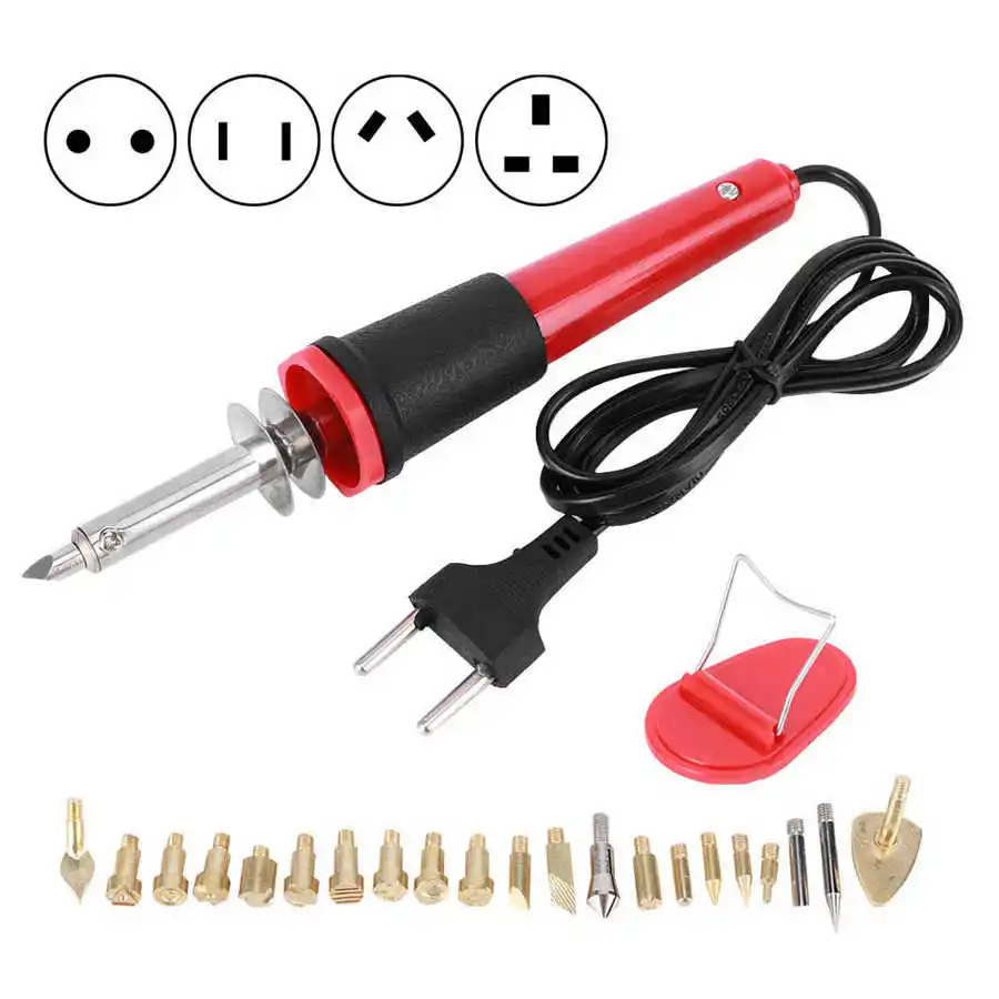 30W Electric Soldering Iron Kit Temperature Adjustable 220V 110V Welding Tool With Wood Bruning Pen Engraving Carving Pyrography