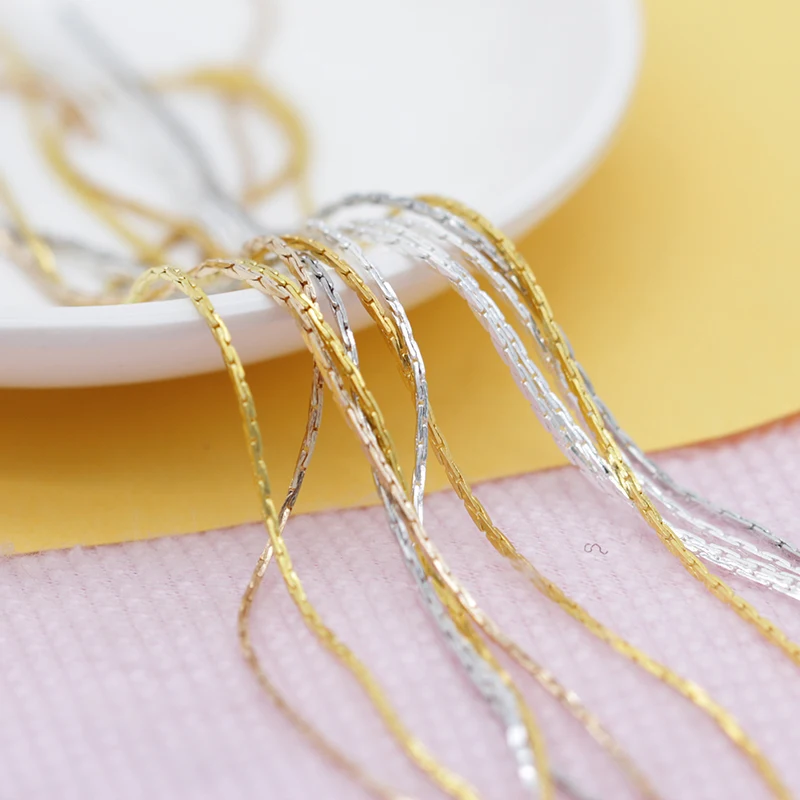 10 Meter 0.6mm Gold Silver plated Bronze Cobra Chains Copper Based Raw Brass Snake Beading chain jewelry making Tassel Findings