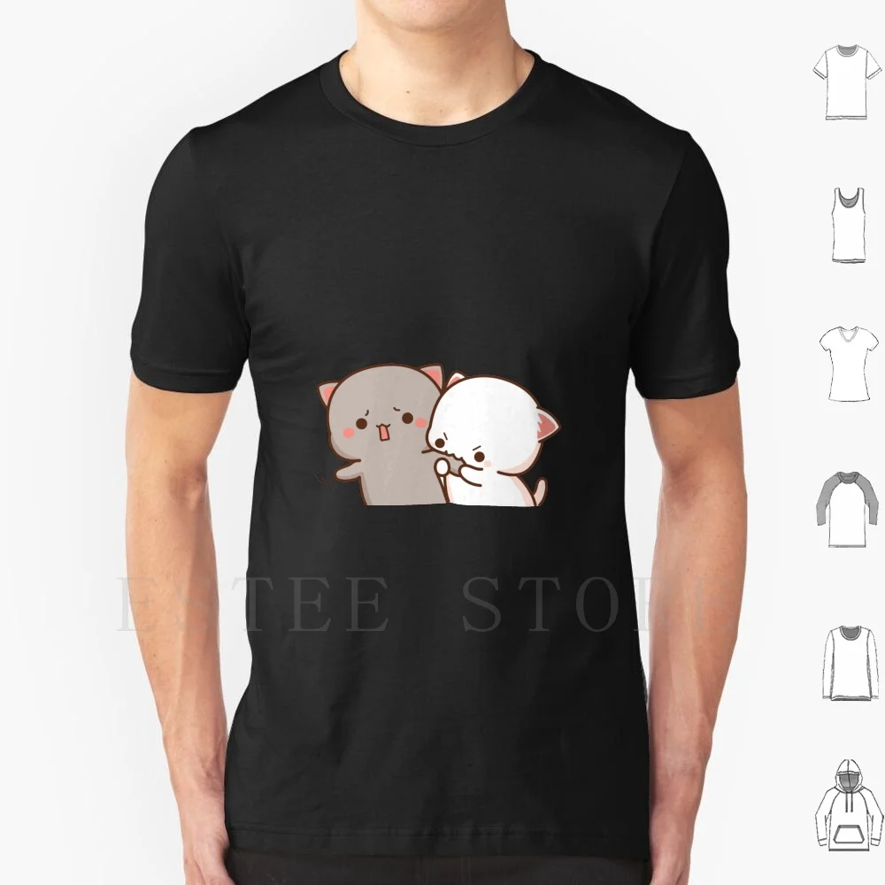 Peach And Goma Mochi Cat Bite T Shirt Cotton Men DIY Print Peach Cat Goma Mochi Cat Kitty Cute Romantic Kawaii Boyfriend