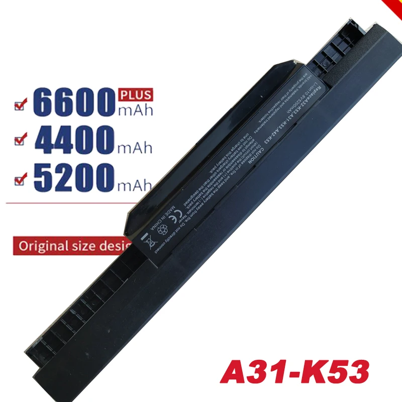 Battery for ASUS K54C K54H K54HR K54HY K54L A53B A53E A53F A53J A53S A53U A41-K53 6cell Fast shipping