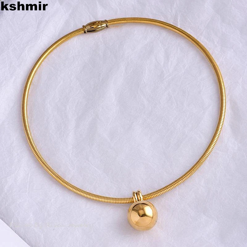 kshmir 2021 New accessories Titanium steel ball necklace design collar clavicle chain female jewelry female accessories free