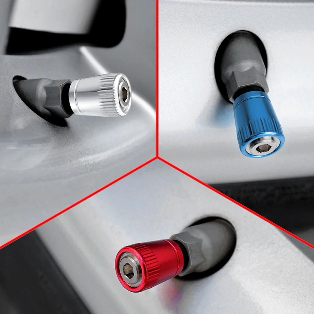 4Pcs/Set Car Tire Air Valve Caps Anti-theft Sport Zinc Alloy Moto Bicycle Tire Wheel Air Dust Caps Cover Car Accessories