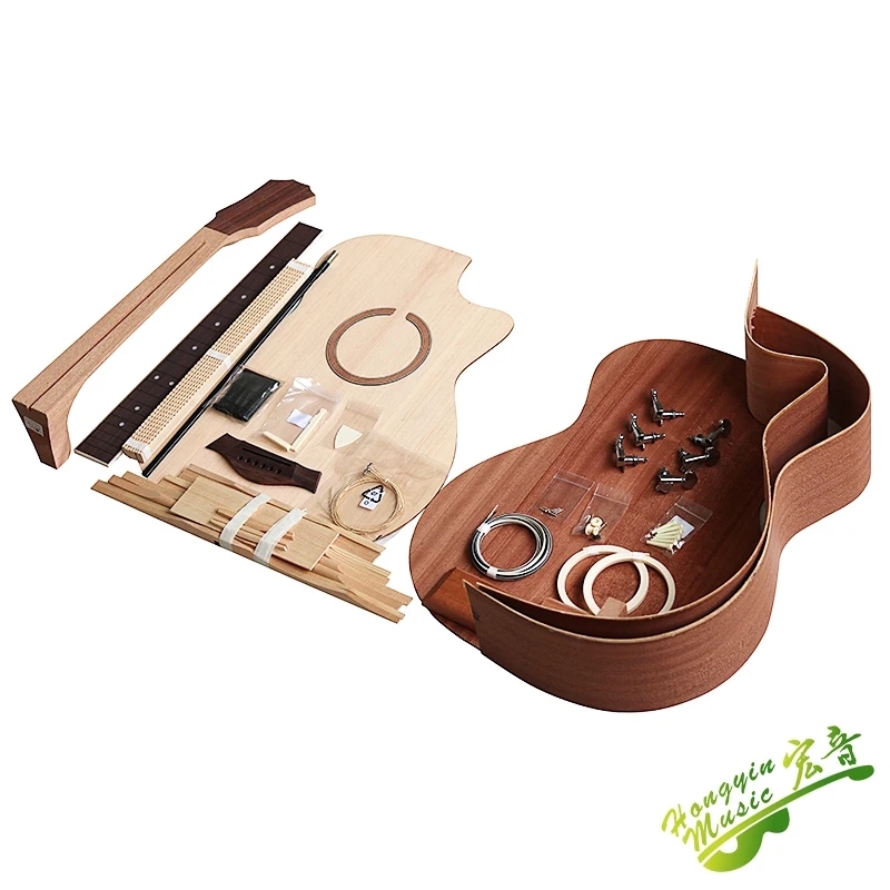 41 inch GAC Cutaway guitar DIY folk ballad single guitar accessories package spruce solid wood side back plywood