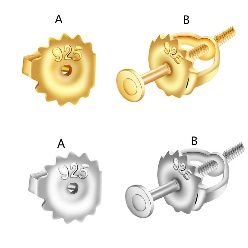 

3 пары детских хлопковых утепленных колготок на латунь надежное винтовое на пусеты для серёжек Замена для нитевая основа Алмаз серьги-гвоздики с Screwbacks фиксатор спины