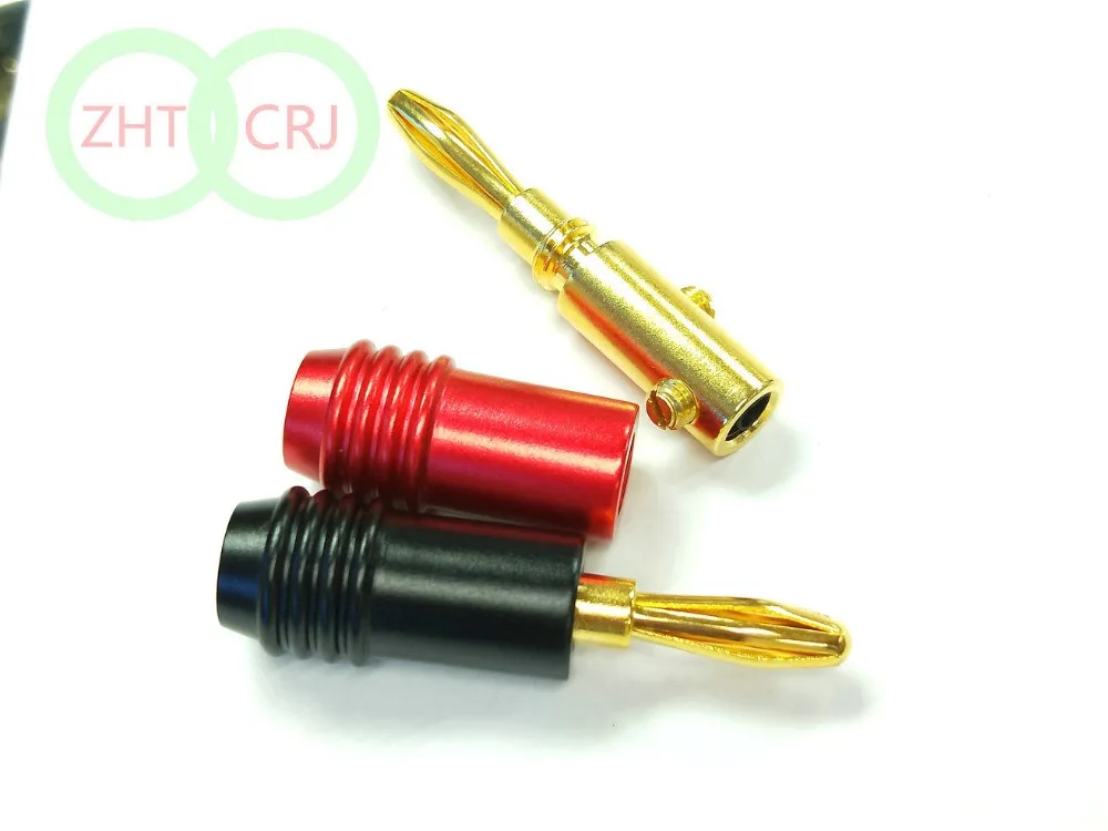 10pcs high quality 4MM Gold plated Banana Plug Speaker connector (discount for order 100pcs) New