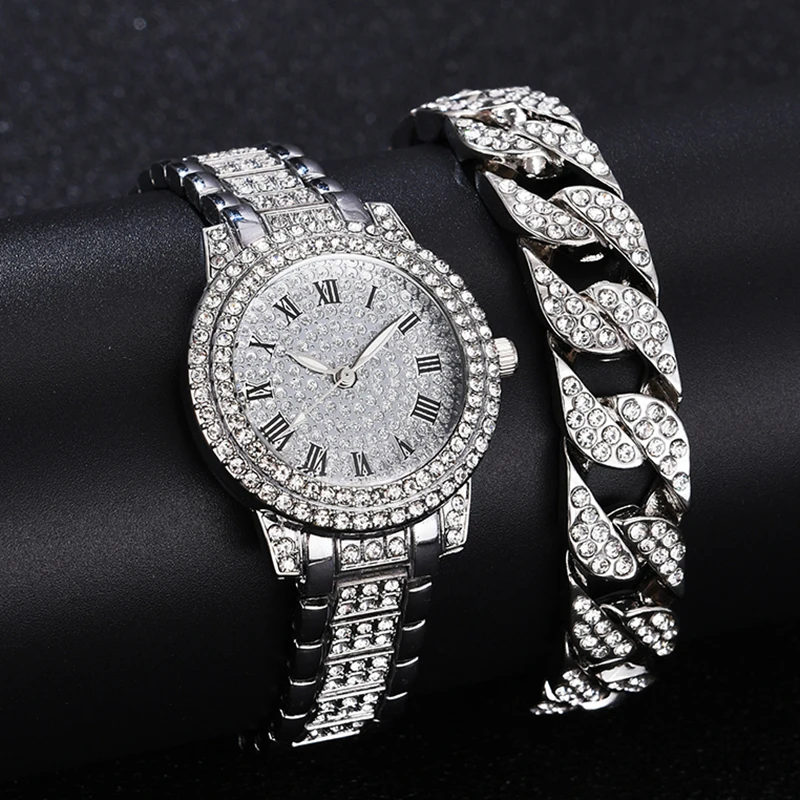 Diamante Mulheres Relógios Relógio De Ouro Senhoras Relógios De Pulso Marca De Luxo Rhinestone Pulseira Relógios Femininos Relogio feminino