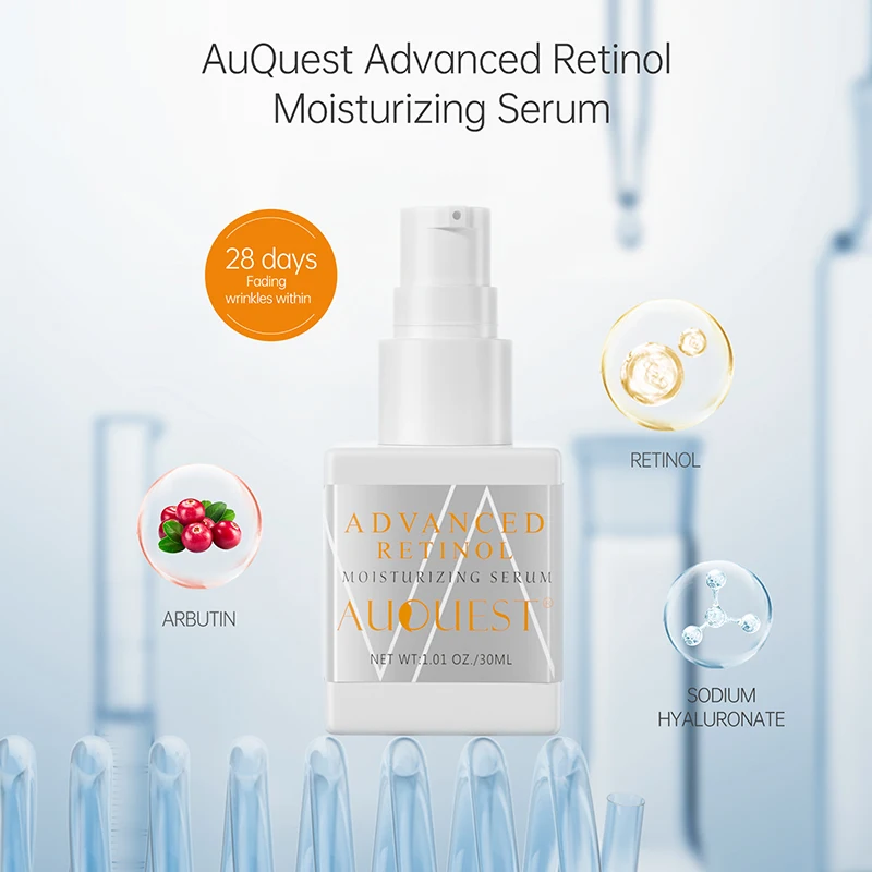 AuQuest Retinol Face Serum Whitening Firming Fade Fine Lines Anti-wrinkle Anti-aging Deep Care Essence See Results in 28 Days