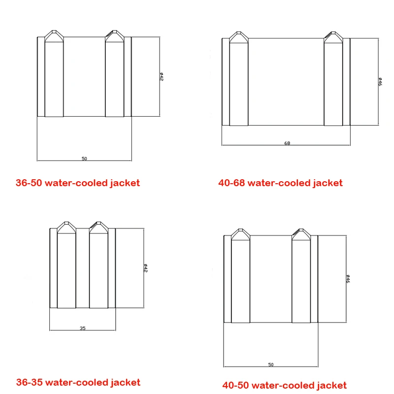 1PCS B28-30mm 28-40mm 36-30mm 36-50mm Water-Cooled Jacket 6063 Water Cooling Sleeve for RC Brushless Electric Model Boat Motor