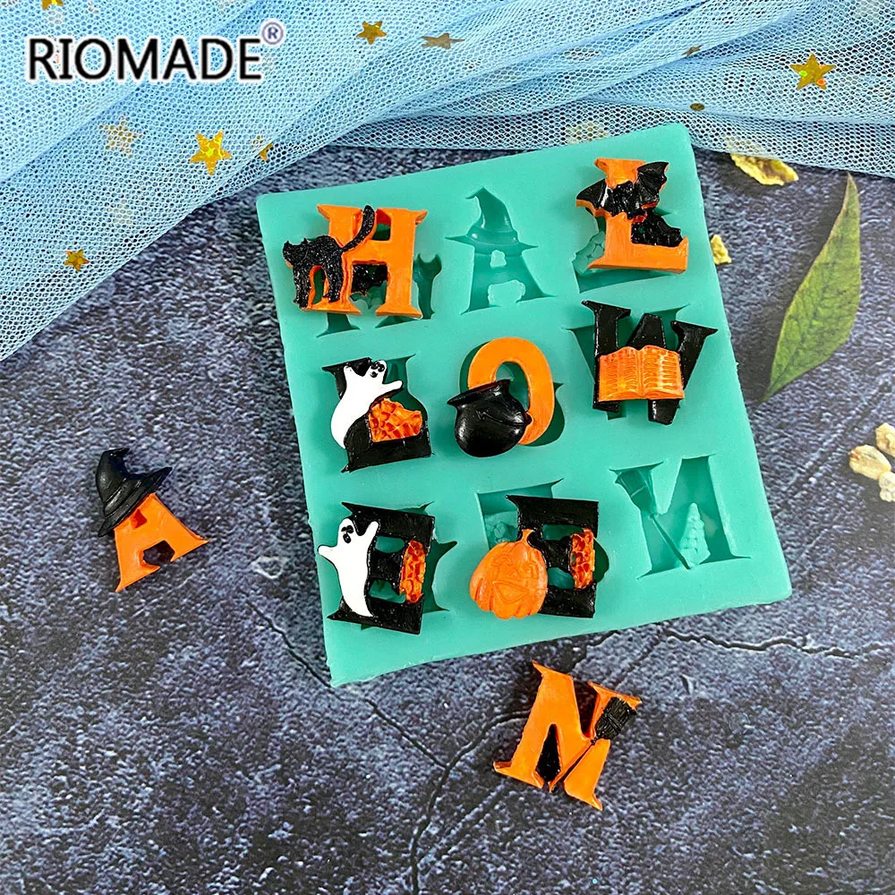 DIY Halloween Decoration Series Fondant Silicone Mold Skull Pumpkin Alphabet Styles Chocolate Sugar Dessert Kitchen Baking Tools