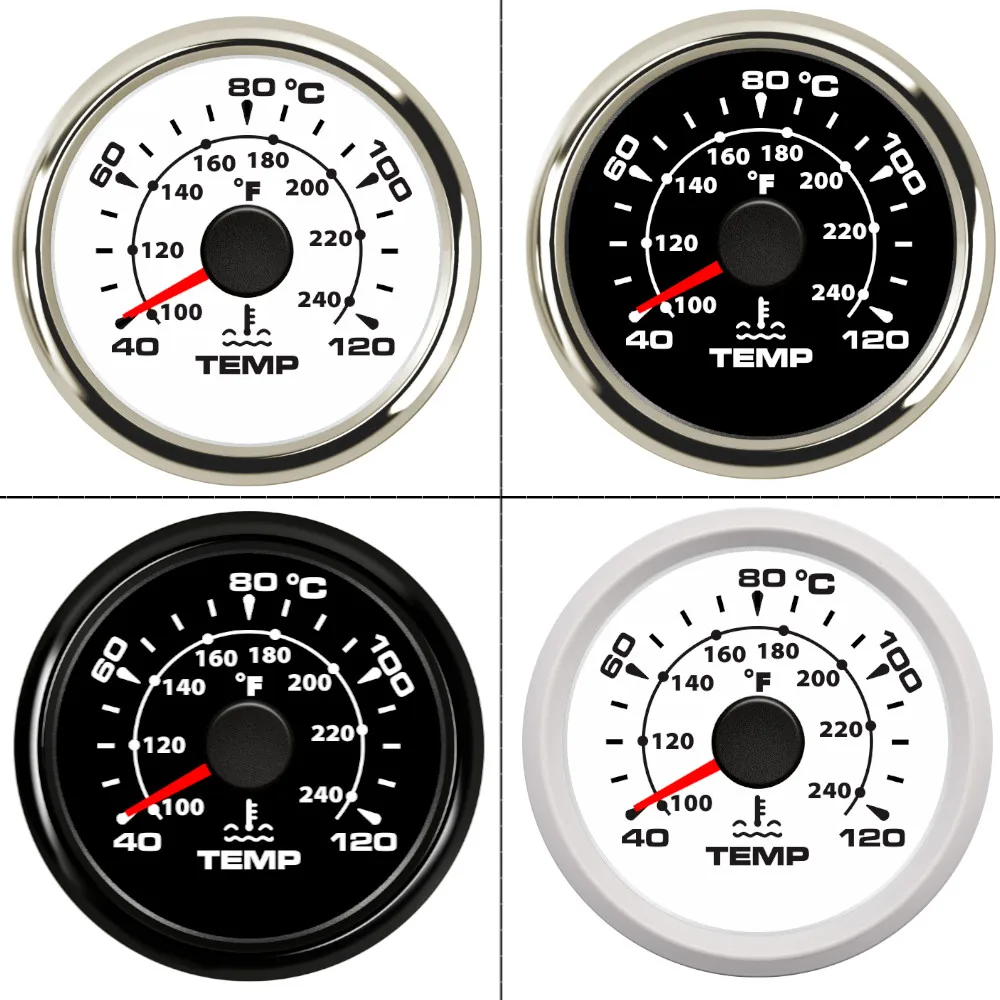 

40~120 Celsius 52 mm Boat Car Water Temperature Gauge Digital Thermometer Water Temp Gauge meter Backlight 9-32V