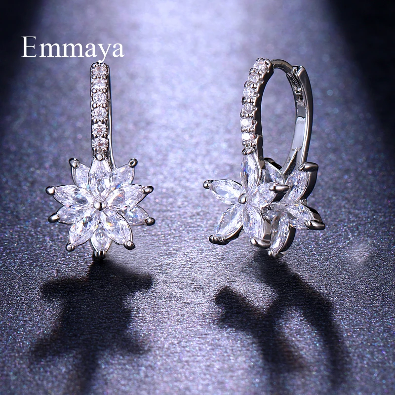 Emmaya Fascinating New Earring For Female Double Layer Cubic Zircon Multicolor Choice Charming Jewelry Fashion Statement