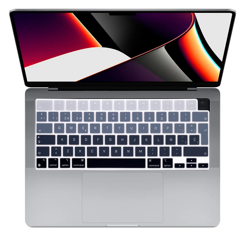 Cover arcobaleno spagnola ue per Macbook Pro 14 2021 M1 A2442 Pro14 Cover per tastiera spagnola ue in silicone per Macbook Pro14 A2442 Skin