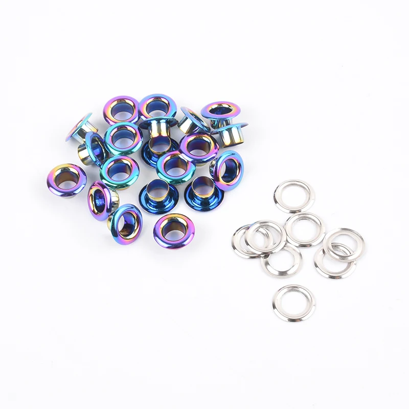 Different Sizes Rainbow Metal Eyelets For DIY Leathercraft Scrapbooking Shoes Belt Cap Bag Tags