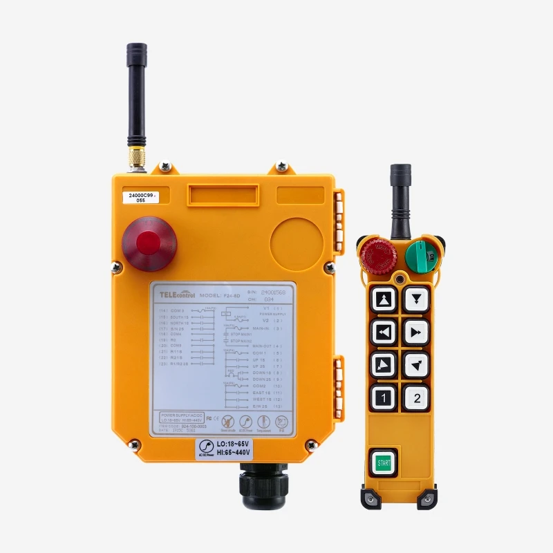 Telecontrol F24-8D 8 Two-step Dual Button Industrial Wireless Remote Control Command for Hoist and Crane Station Controller