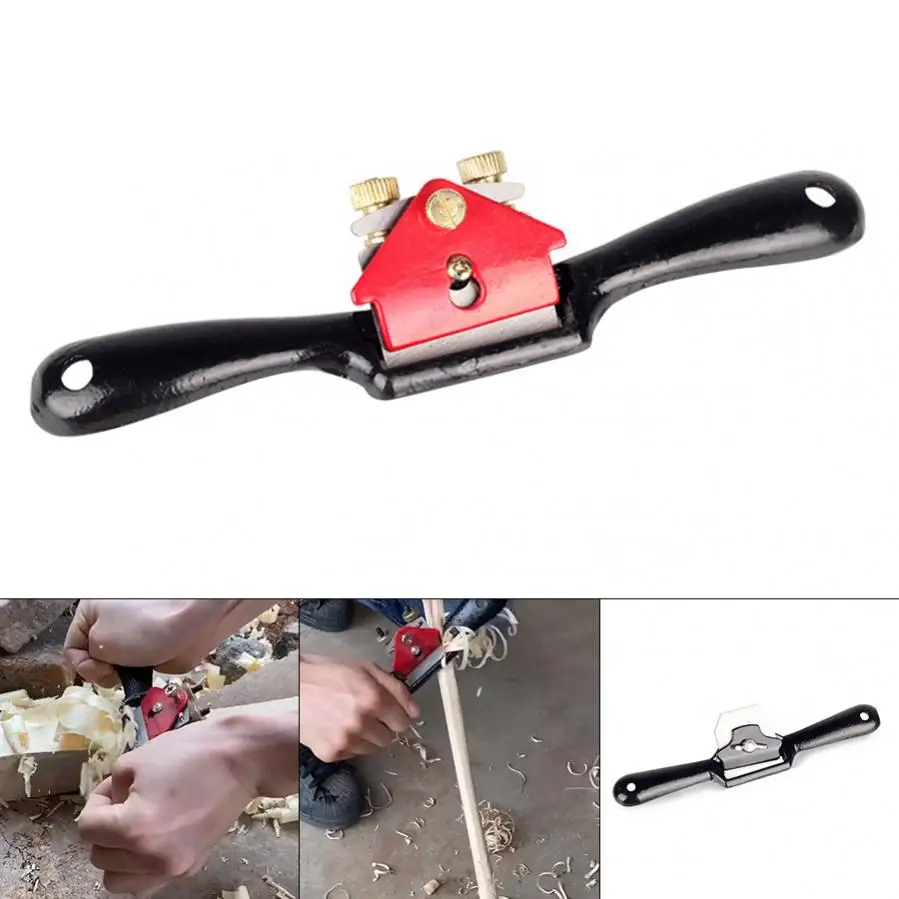 Adjustable Hand Plane Spokeshave Woodworking Hand Planer Trimming Hand Tools Wood Hand Cutting Edge Chisel Tool with Screw/Blade