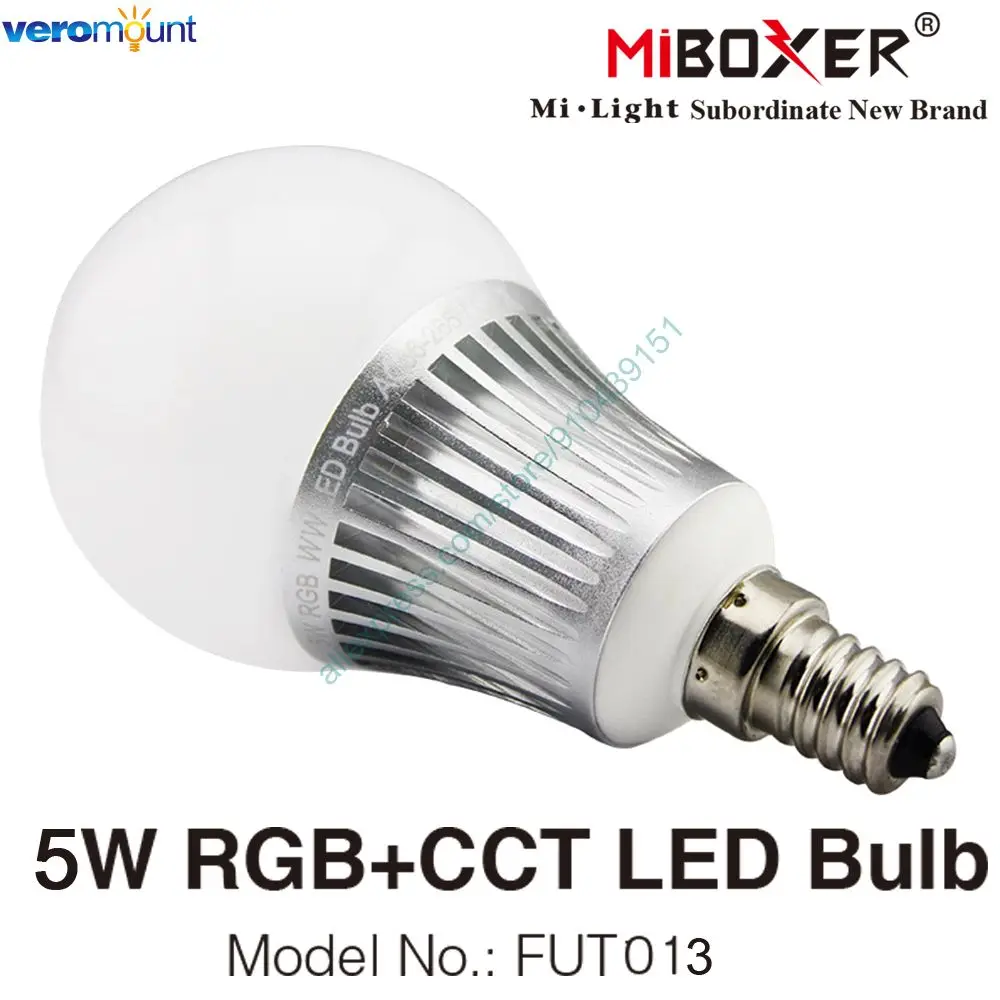 

Miboxer FUT013 5W E14 RGB+CCT Smart LED Light Blub Lamp AC100~240V 2.4G RF Remote / WiFi APP / Alexa Google Voice Control