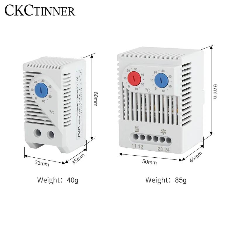 1pcs Cabinet Mini Thermostat KTO011 KTS011 ZRO011 Normally Open/Normally Closed  Compact Mechanical Temperature Controller