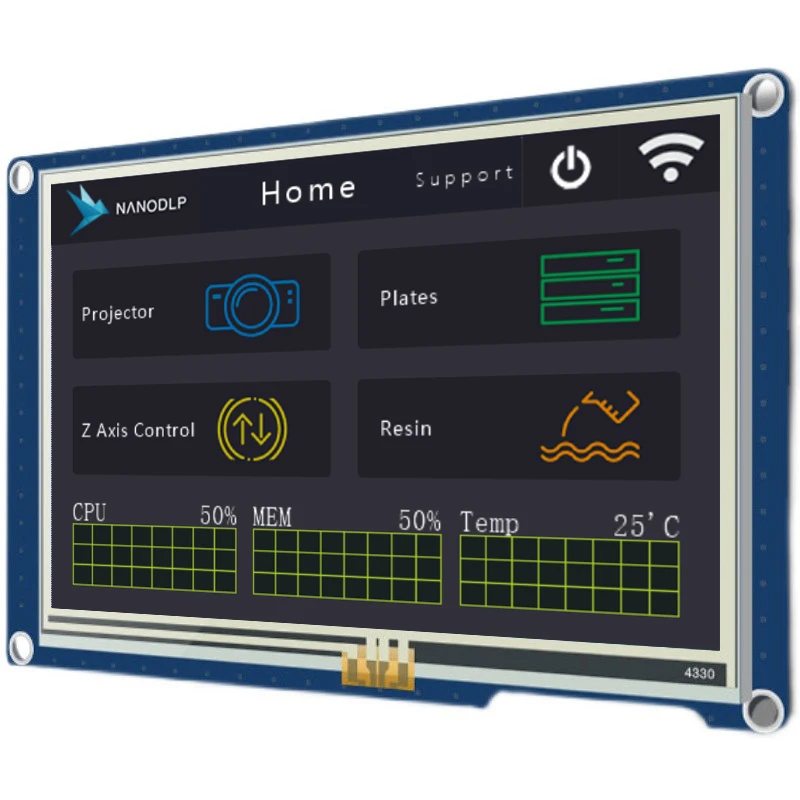 HMI 5,0-calowy rezystancyjny ekran dotykowy 5-calowy odpowiedni do systemu LCD/DLP/SLA NANODLP Akcesoria do drukarek 3D