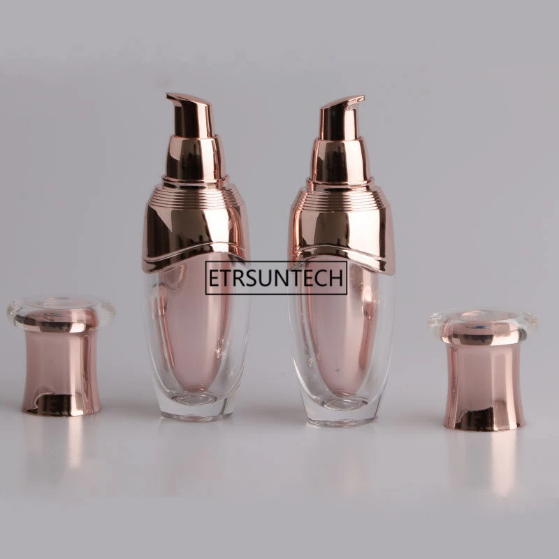 50pcs 15ml Acrylic Pump Bottle Refillable Oil Essential Aromatherapy Perfume Container Liquid Bottle F3789