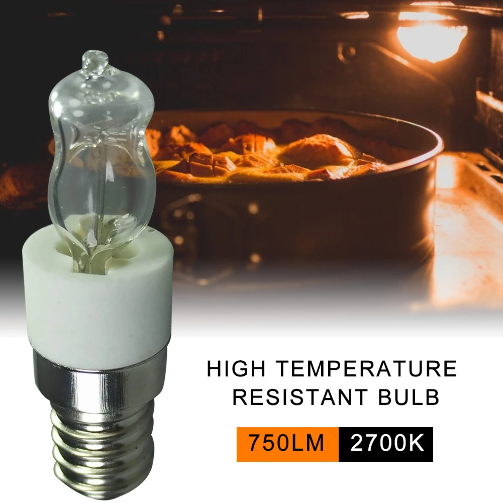 E14 50W Oven Light Bulb High Temperature Resistant Safe Halogen Lamp Dryer Microwave Bulb Life To 2000H Home Lighting Lamp