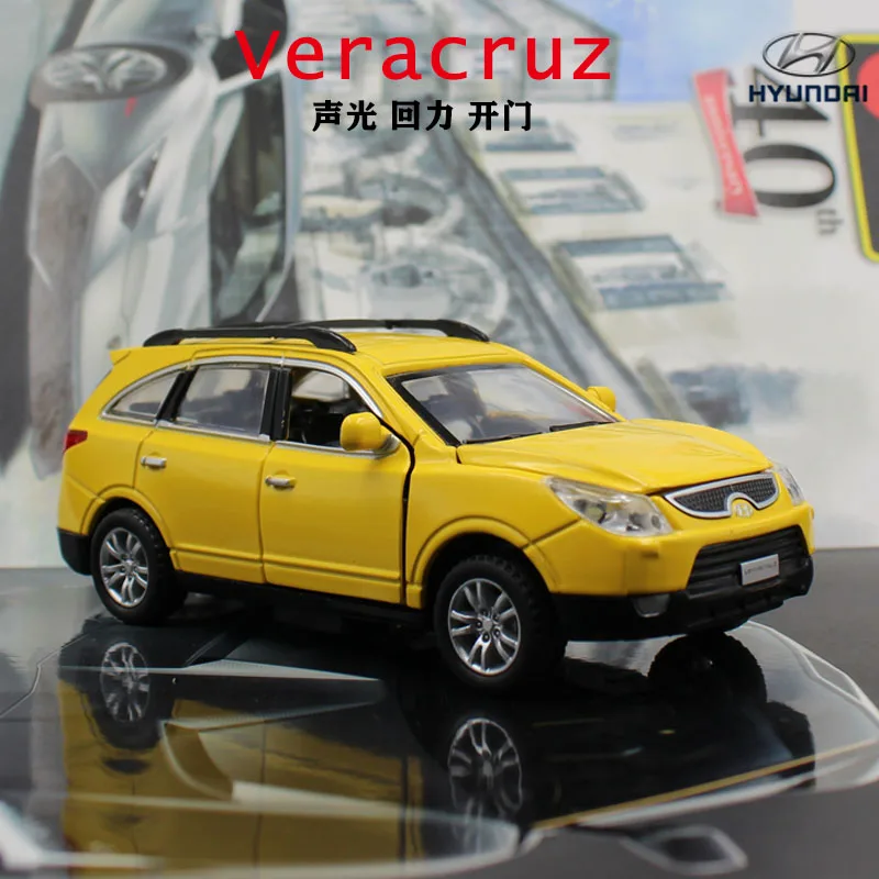 1:24 Hyundai Veracruz Alloy Car Model Diecast Toy Vehicle High Simitation Sound and light Car Toys For Children Kids regali di natale