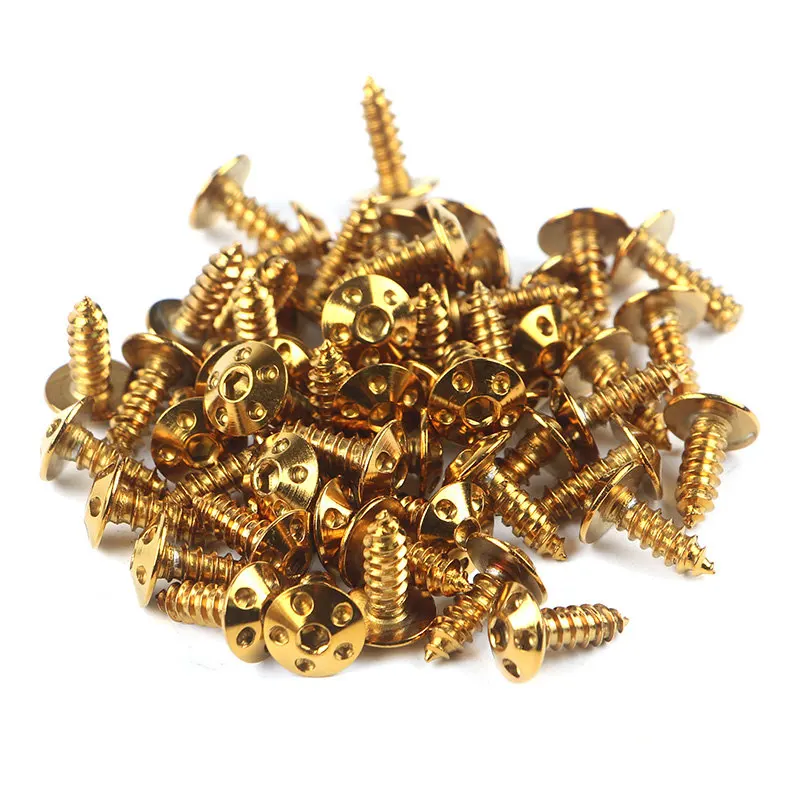 1pcs Motorcycle M5x15mm Self Tapping Screw Decorative Bolt 304 Stainless Steel Material Plated Gold or Blue