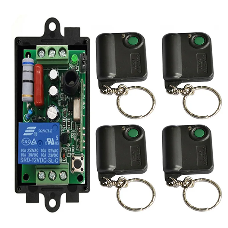Universal Wireless Remote Control Switch AC 220V 1CH 1 CH Relay Receiver Module and RF Transmitter Electronic Lock Control